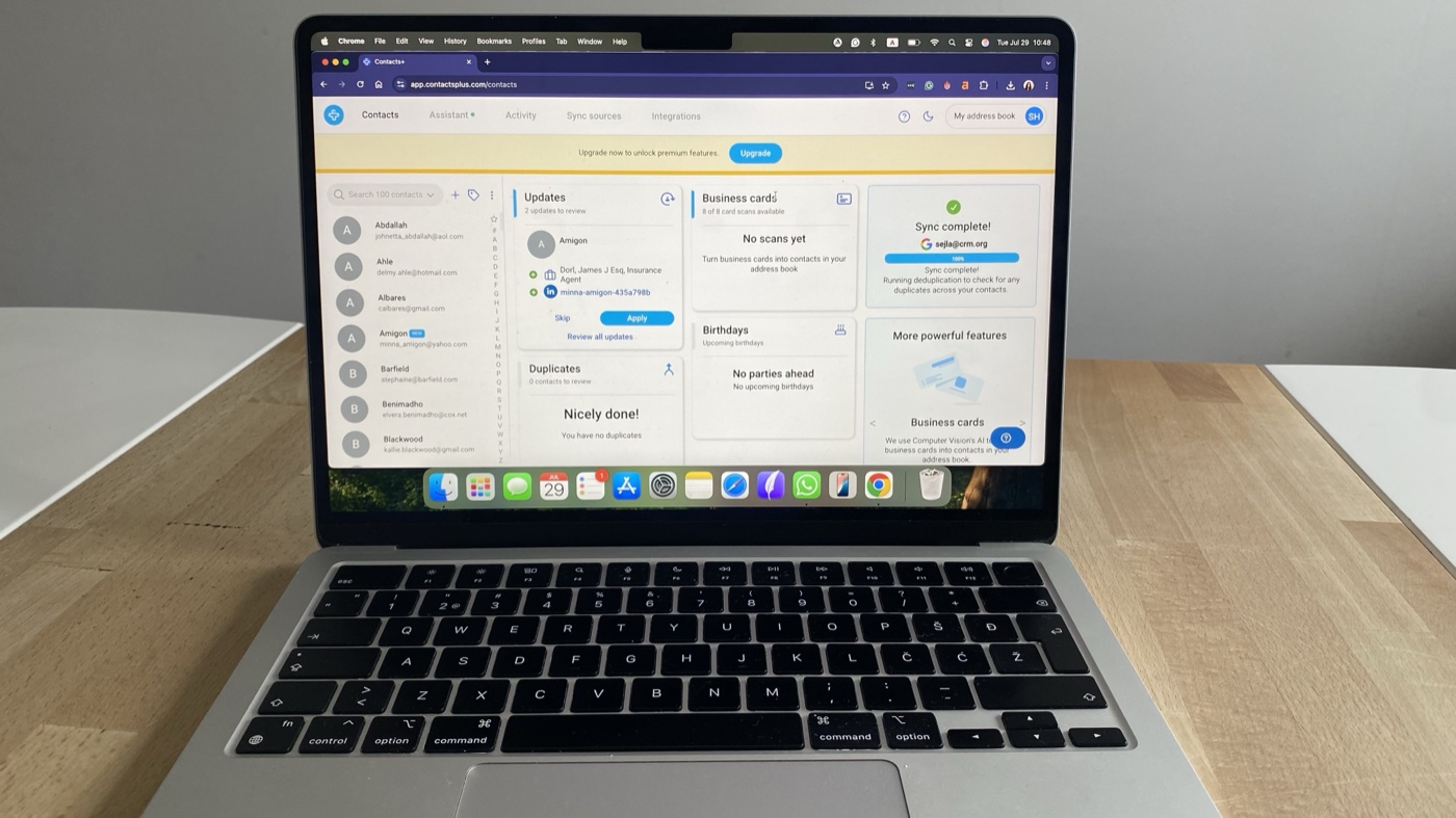 Contacts+ dashboard