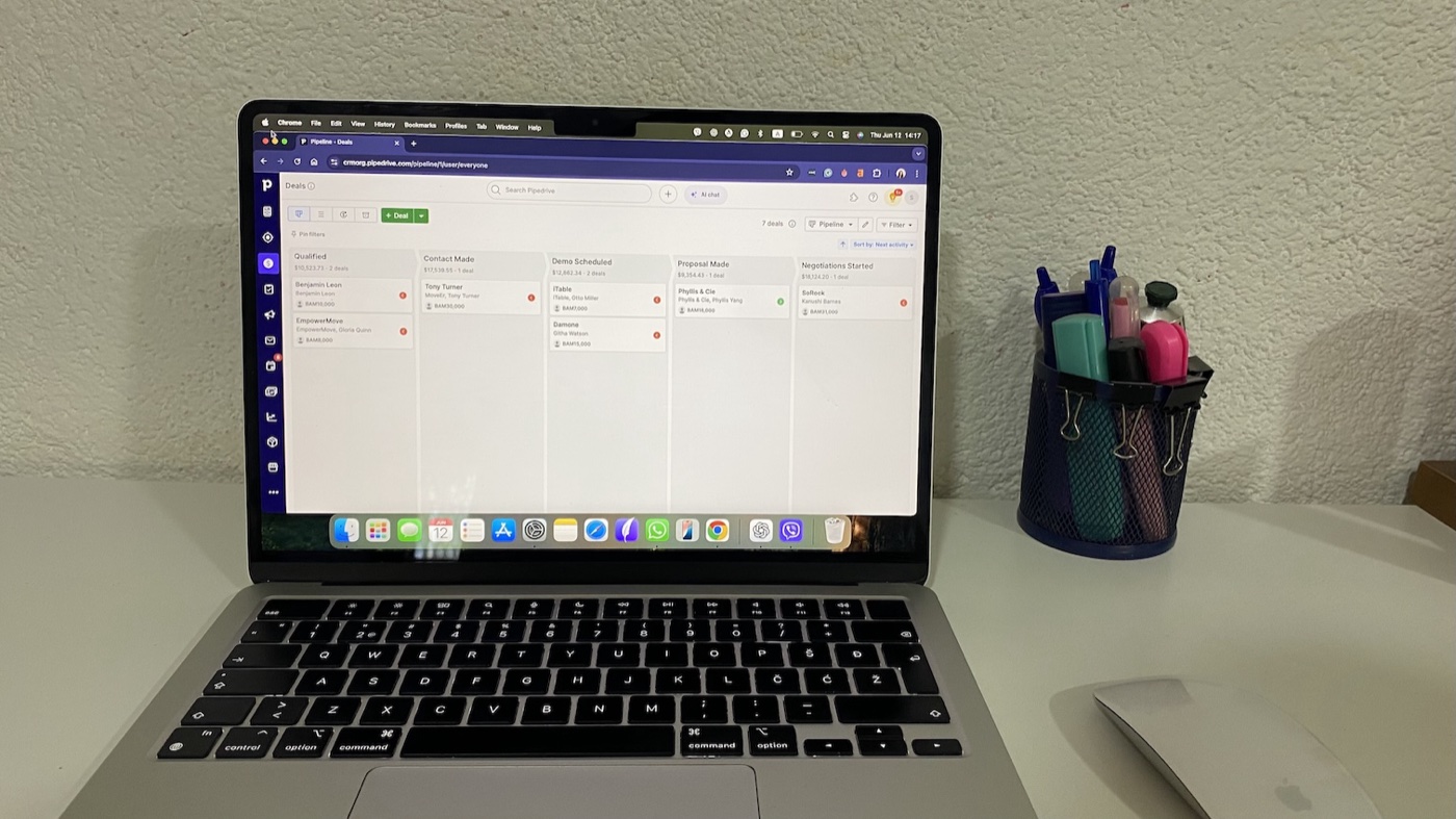 Pipedrive's pipeline view