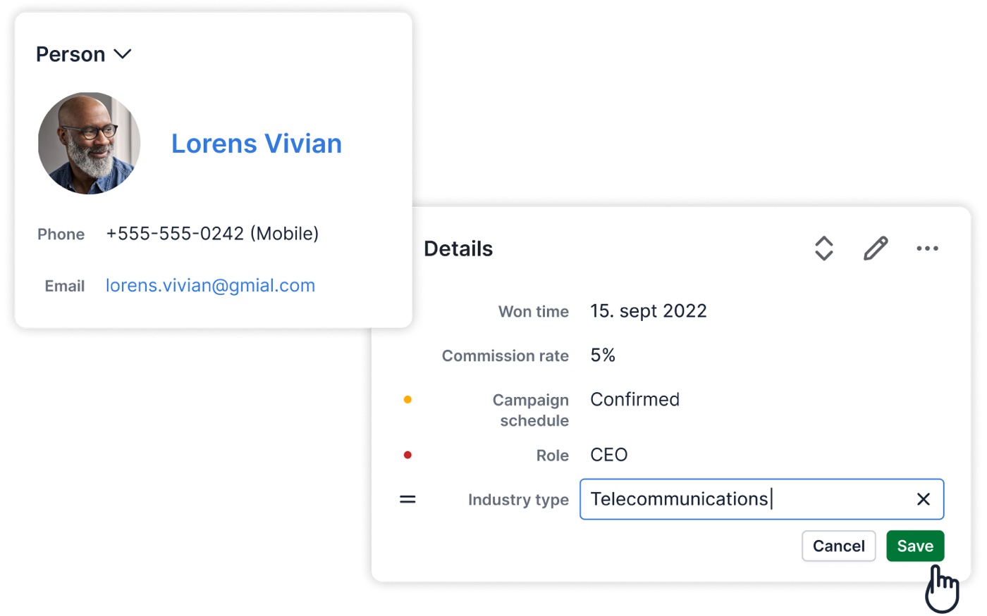 Pipedrive's contact management